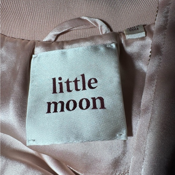 Aritzia Little Moon Pink Satin Bomber Jacket  Size Large - Picture 7 of 12